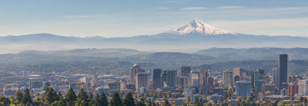 picture of portland shyline with mt hood